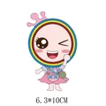 Stampa a trasferimento termico a cartone animato per abbigliamento, taglia 6,3x10cm - Stile Ragazza che Dipinge (AT0861)