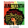 Vibrant Juneteenth Black History Month heat transfer sticker for apparel 19.3x23cm - Black Beauty Remembering Ancestors Style (DS013)