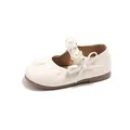Chaussures Mary Jane crème pour filles avec perles décoratives et un joli nœud - Beige