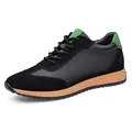 Chaussures de course légères noir et vert avec semelle compensée pour hommes et femmes - 34 / Noir