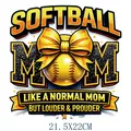 Softball Mom glitter heat transfer sticker for custom apparel DIY decor 21.5x22cm - Glitter MOM Style (DS2129)