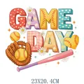 Retro baseball Game Day heat transfer decal for apparel DIY decoration 23x20.4cm - Retro Game Day Style (DS2131)