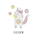 Mignon écusson thermocollant licorne et donut pour vêtements enfants DIY 11x12cm - Licorne Donut (AT1811)