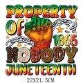 Juneteenth Property of Nobody heat transfer decal for clothing 22x21.5cm size - Property of Nobody 1865 Style (DS025)