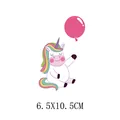 Autocollant de transfert thermique licorne pour vêtements enfants, 6.5x10.5cm - Licorne Ballons Colorés (AT1813)