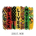 Black Lives Matter heat transfer decal with African patterns for apparel, 23x17.9cm - Black Lives Matter Style (DS026)