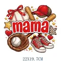 Baseball mama heat transfer iron-on patch for clothing decoration, 22x19.7cm size - MAMA Baseball Style (DS2147)
