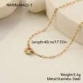 Vista dettagliata di una collana a catena in acciaio inossidabile dorato con chiusura - Stile Catena a Graffetta (NMSN-M423-1) / Oro 18K