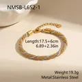 Detailaufnahme eines zweifarbigen geflochtenen Mesh-Armbands aus Edelstahl - Mesh Gewebter Stil (NMSB-L652-1) / Gold und Silber Zweifarbig