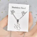 Silver-tone stainless steel jewelry set with hollow star pendant and earrings - Hollow Multi-star Set (TT-186) / Silver