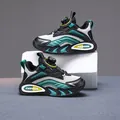 Breathable mesh boys' athletic running sneakers featuring a convenient rotary lace system - 28 / Black Blue