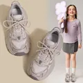 Zapatillas chunky grises y lavanda para niña, moda casual de primavera para el 2025. - 30 / Púrpura