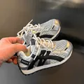Silver breathable mesh sneakers for children with soft sole and lightweight design - Silver
