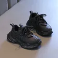 Baskets chunky en mesh noir respirant pour filles, nouveau style sport 2025. - Noir