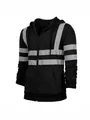 Sudadera de seguridad negra para hombre con bandas reflectantes grises y cremallera - S / Tops / Negro