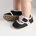Close-up of breathable black mesh baby shoes with bow and soft non-slip sole. - Black