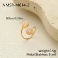 Detailansicht des rosa emaillierten Gänseblümchen-Rings aus Edelstahl mit Kristall. - Einstellbar Offen / Rosa
