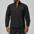 Men's lightweight black quarter-zip hiking jacket for outdoor sports - S / Tops / Premium Black