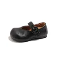Classic black Mary Jane shoes for girls with soft sole and buckle strap - Size 24 Inner Length 15.0cm / Buckle Flat Mary Jane (XXJ-Z99) / Black