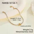 Elegantes vergoldetes Edelstahl-Tennisarmband mit einem Herzanhänger und Zirkonia - Buchstabe A Stil (NMSB-N156-1) / 18K-Gold