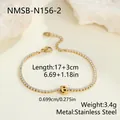 Eleganter goldener Edelstahlarmreif mit Kristallbesatz und Buchstabe B Anhänger - Buchstabe B Stil (NMSB-N156-2) / 18K-Gold