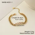 Spécifications détaillées du bracelet gourmette en acier inoxydable doré pour femme - Style Chaîne Cubaine (NMSB-M351-1) / Or