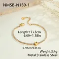 Eleganter vergoldeter Edelstahl-Tennisarmband mit einem Buchstaben P-Anhänger-Charm - Buchstabe P Stil (NMSB-N159-1) / 18K-Gold