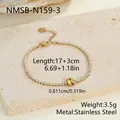 Goldenes Edelstahl-Tennisarmband mit Kristall-Anfangsbuchstaben R - Buchstabe R Stil (NMSB-N159-3) / 18K-Gold