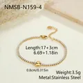 Elegantes goldfarbenes Edelstahl-Kristallarmband mit Buchstabe S Anhänger, 17+3cm Länge. - Buchstabe S Stil (NMSB-N159-4) / 18K-Gold