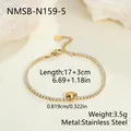 Vergoldetes Edelstahl-Tennisarmband mit T-Buchstaben-Anhänger und Zirkonia-Verzierung - Buchstabe T Stil (NMSB-N159-5) / 18K-Gold