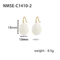 Boucles d'oreilles minimalistes en émail blanc en forme de goutte d'huile, 8,5 g - Blanc