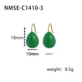 Boucles d'oreilles simples en émail vert en forme de goutte en titane. - Vert
