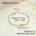 Elegantes goldenes Edelstahl-Tennisarmband mit Buchstabe U und Zirkonia-Steinen - Buchstabe U Stil (NMSB-N1510-1) / 18K-Gold