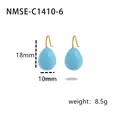Boucles d'oreilles goutte d'eau bleue en acier titane avec dimensions 18mm et poids 8,5g - Bleu clair