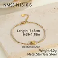 Elegantes minimalistisches Edelstahl-Tennisarmband mit Buchstaben-Anhänger in Gold - Buchstabe S Stil (NMSB-N1510-6) / 18K-Gold