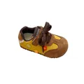 Stylish yellow and brown children's sneakers featuring colorful floral embroidery details - Size 23 (Inner Length 13.5cm) / Yellow