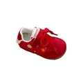 Casual red children's trainers with flower embroidery and soft soles for young girls - Size 23 (Inner Length 13.5cm) / Red