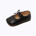 Classic black Mary Jane shoes for girls featuring a cute bow detail and a soft rubber sole - Size 21-25 / Mary Jane Shoes / 5 Pairs / Black