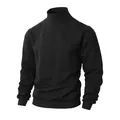 Stylish men's black turtleneck cable-knit sweater for casual autumn and winter wear - S / Tops / Black