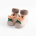 Cozy Christmas reindeer baby walking socks shoes with non-slip soles and plush lining - Elk Style