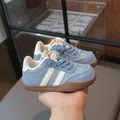 Stylish light blue girls' sneakers with soft brown soles for toddlers and babies. - 22 / Blue
