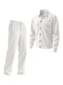 Men's two-piece corduroy casual set with button-down shirt and matching trousers in white - S / Top And Bottom / White