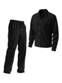 Men's casual black corduroy 2-piece set with long sleeve button-down shirt and drawstring pants - S / Top And Bottom / Black