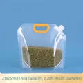 Large transparent spout pouch with handle for food storage, size 23x25cm, 1.5kg capacity. - 1.5kg Capacity (5 Pieces/Pack)