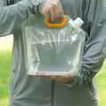 Portable 1.5L foldable drinking water bag with orange handle and screw cap for camping - 2.2cm Caliber / 1.5L (5 Pieces/Pack)