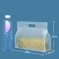 Durable transparent 28x21x8cm stand-up food pouch with handle for noodles and snacks - Frosted Horizontal Handle (TMMSBBFZL) / 28*21+8cm (10 Pieces/Pack)
