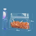 Transparent self-sealing food packaging bag with handle for snacks, size 26x19x8cm - Handle Clear Style / 26*19+8cm