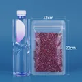 Transparent self-sealing plastic food bag 12x20cm with scale bottle for reference - Round Corner Frosted / 12x20cm (Pack of 100)