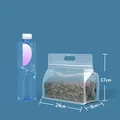 Handheld transparent eight-side seal zip-lock bag for food packaging - Frosted Horizontal Handle (TMMSBBFZL) / 24*17+8cm (10 Pieces/Pack)