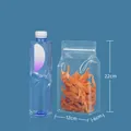 Transparent 8-side seal stand-up pouch, 22x12x6cm size, food-grade storage plastic bag - Clear 12*22+6cm